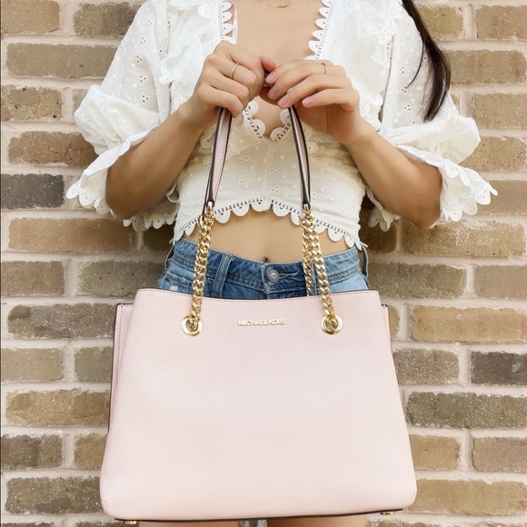 Michael Kors large chain tote pebbled leather - Picture 7 of 16